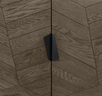 Weathered Oak and Black Wide 4 Door Sideboard - Home Furniture Interiors