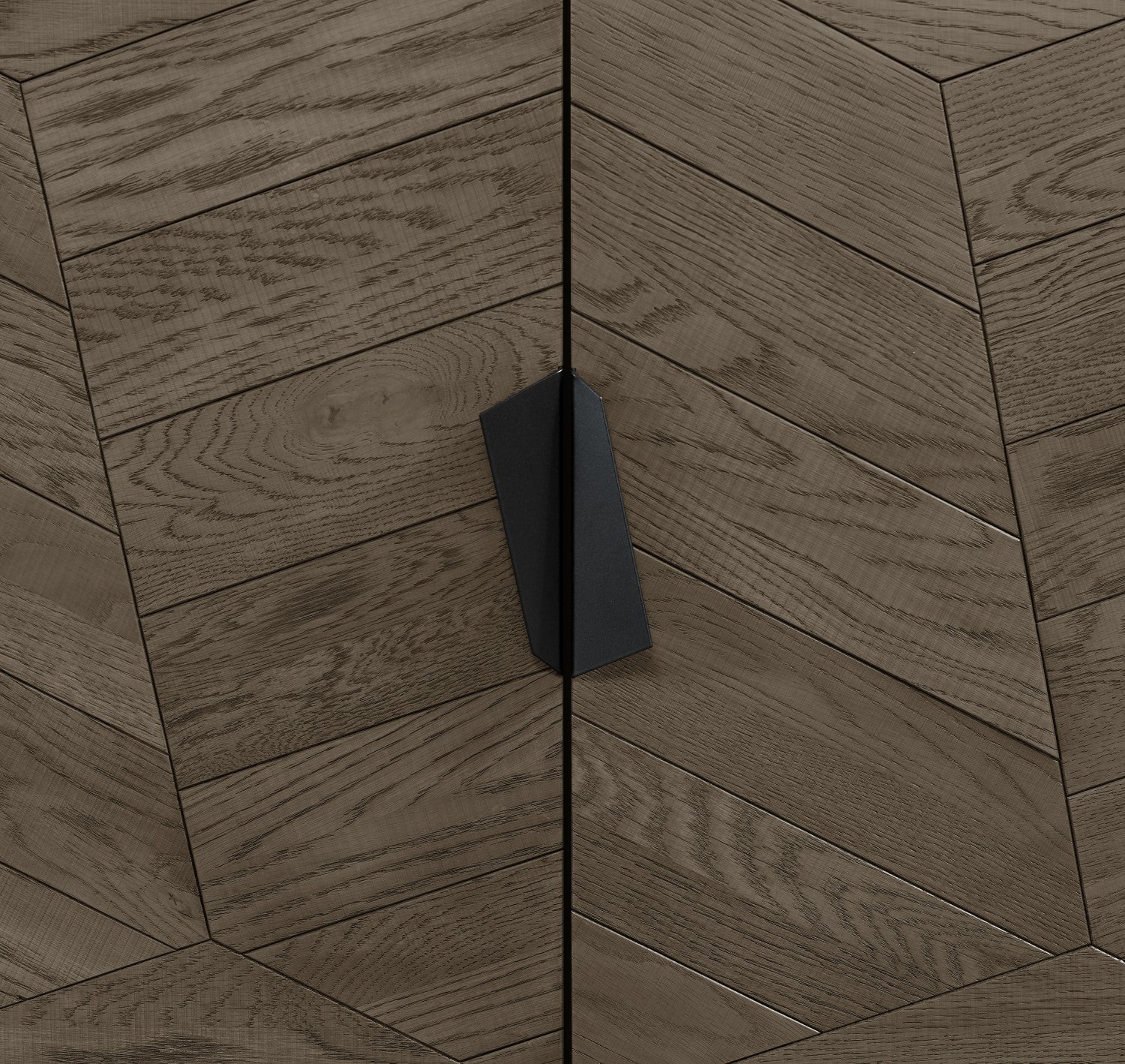 Weathered Oak and Black Wide 4 Door Sideboard - Home Furniture Interiors