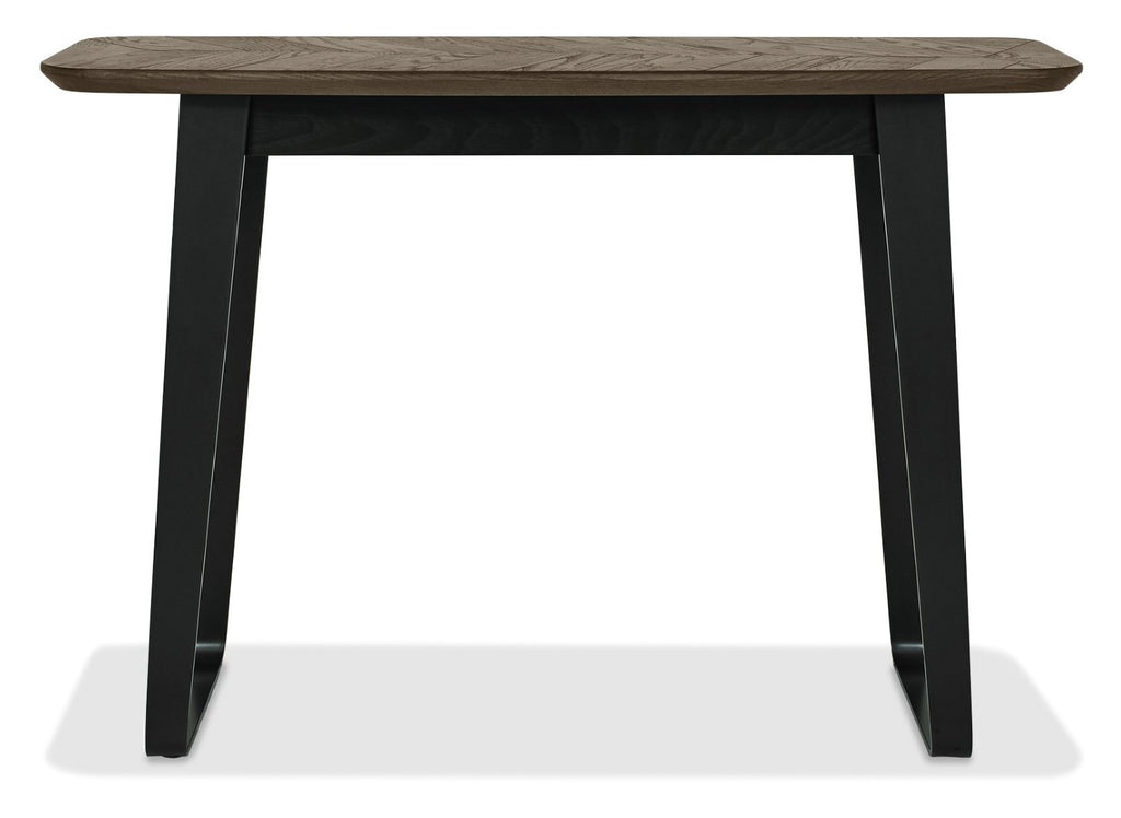Distressed Weathered Oak Black Metal Console Table - Home Furniture Interiors
