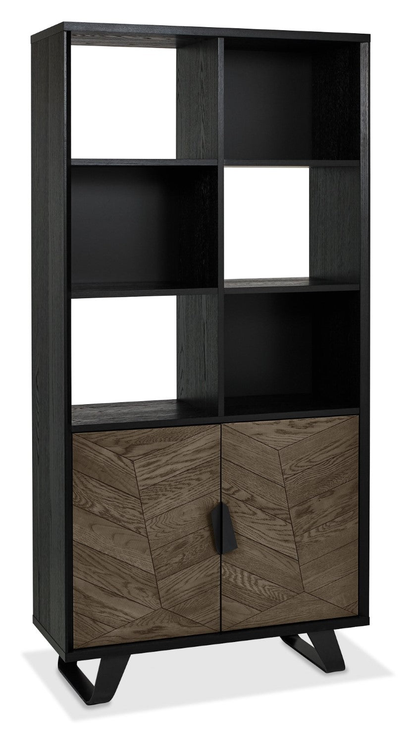 Weathered Oak Open Display Cabinet Shelving Unit - Home Furniture Interiors