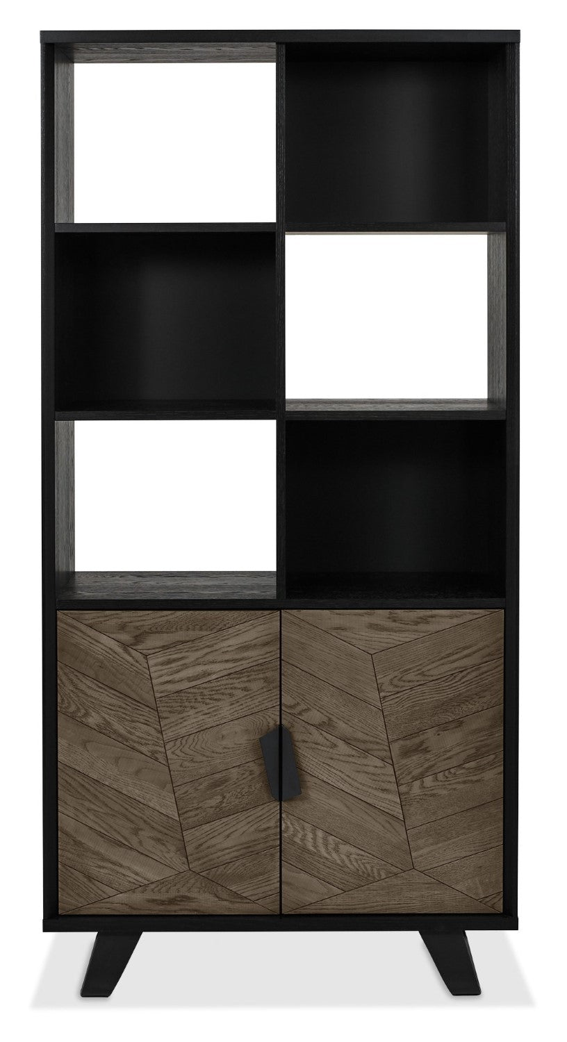 Weathered Oak Open Display Cabinet Shelving Unit - Home Furniture Interiors