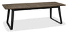 Weathered Oak and Black Metal Large Extending Dining Table