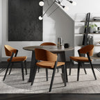 Weathered Oak Round 4 Seater Dining Table Peppercorn Base