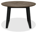 Weathered Oak Round 4 Seater Dining Table Peppercorn Base - Home Furniture Interiors