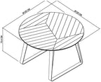 Weathered Oak Round 4 Seater Dining Table Peppercorn Base - Home Furniture Interiors