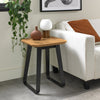 Rustic Oak Square Lamp Table with Black Peppercorn Base