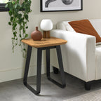 Rustic Oak Square Lamp Table with Black Peppercorn Base
