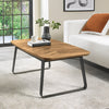 Retro Rustic Oak Coffee Table with Peppercorn Metal Base