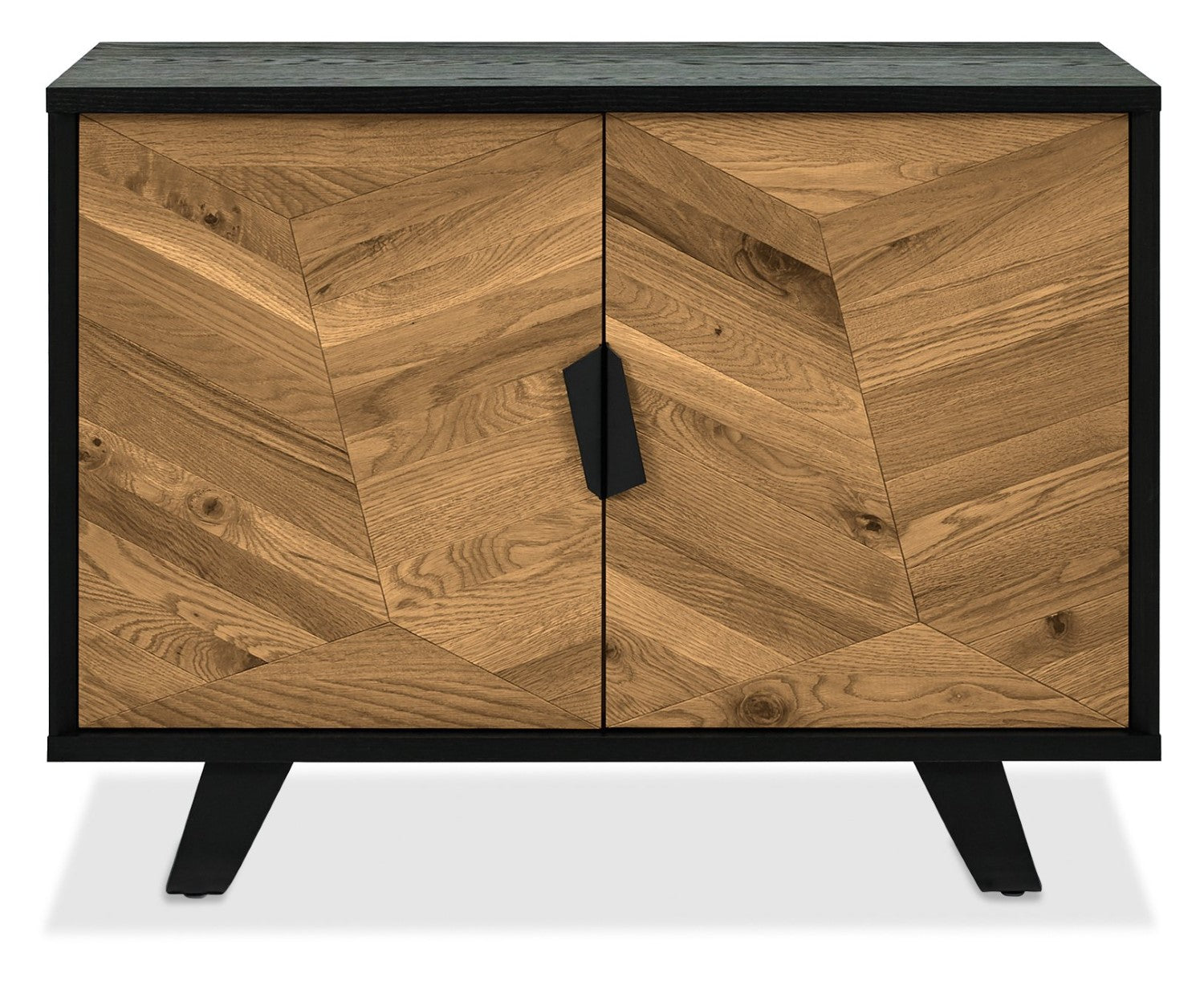 Rustic Oak 2 Door Narrow Sideboard Storage Cabinet - Home Furniture Interiors