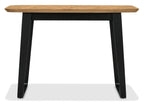 Retro Rustic Oak Console Table with Peppercorn Metal Base - Home Furniture Interiors