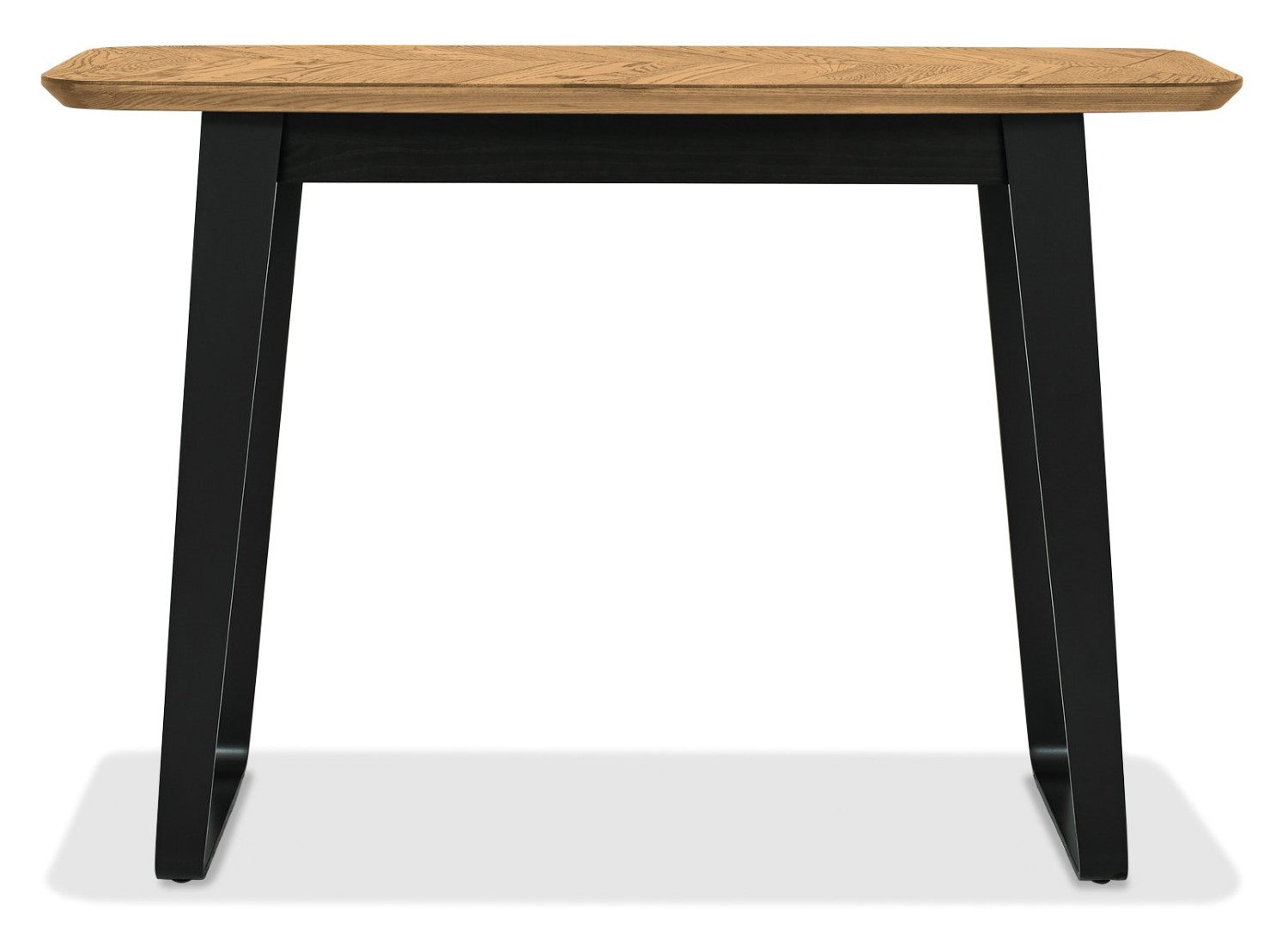 Retro Rustic Oak Console Table with Peppercorn Metal Base - Home Furniture Interiors