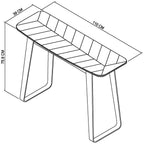 Retro Rustic Oak Console Table with Peppercorn Metal Base - Home Furniture Interiors