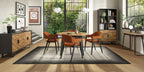 Retro Rustic Oak Console Table with Peppercorn Metal Base - Home Furniture Interiors