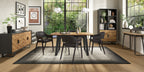 Retro Rustic Oak Console Table with Peppercorn Metal Base - Home Furniture Interiors