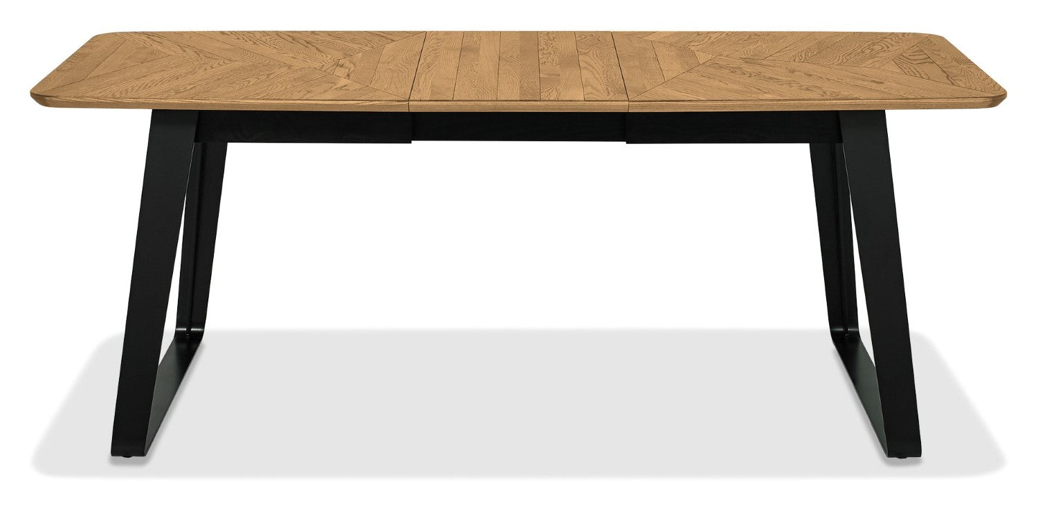 Rustic Oak and Peppercorn Medium Extending Dining Table - Home Furniture Interiors