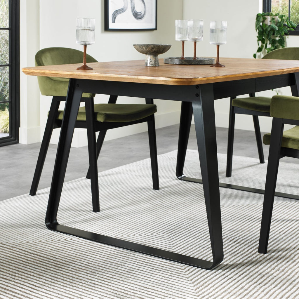 Rustic Oak and Peppercorn Medium Extending Dining Table - Home Furniture Interiors