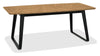 Retro Rustic Oak and Peppercorn Large Extending Dining Table