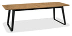 Retro Rustic Oak and Peppercorn Large Extending Dining Table - Home Furniture Interiors