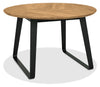 Rustic Oak and Peppercorn Circular Small 125cm Dining Table