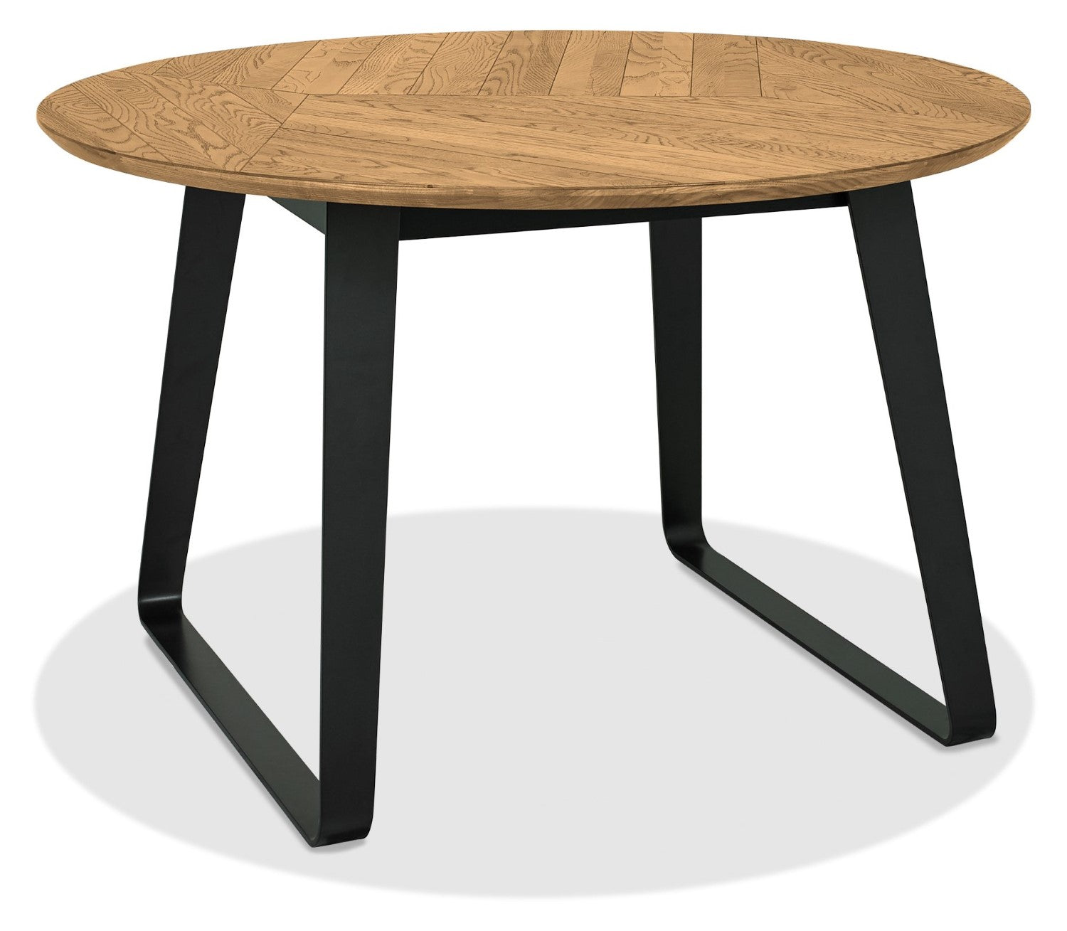 Rustic Oak and Peppercorn Circular Small 125cm Dining Table