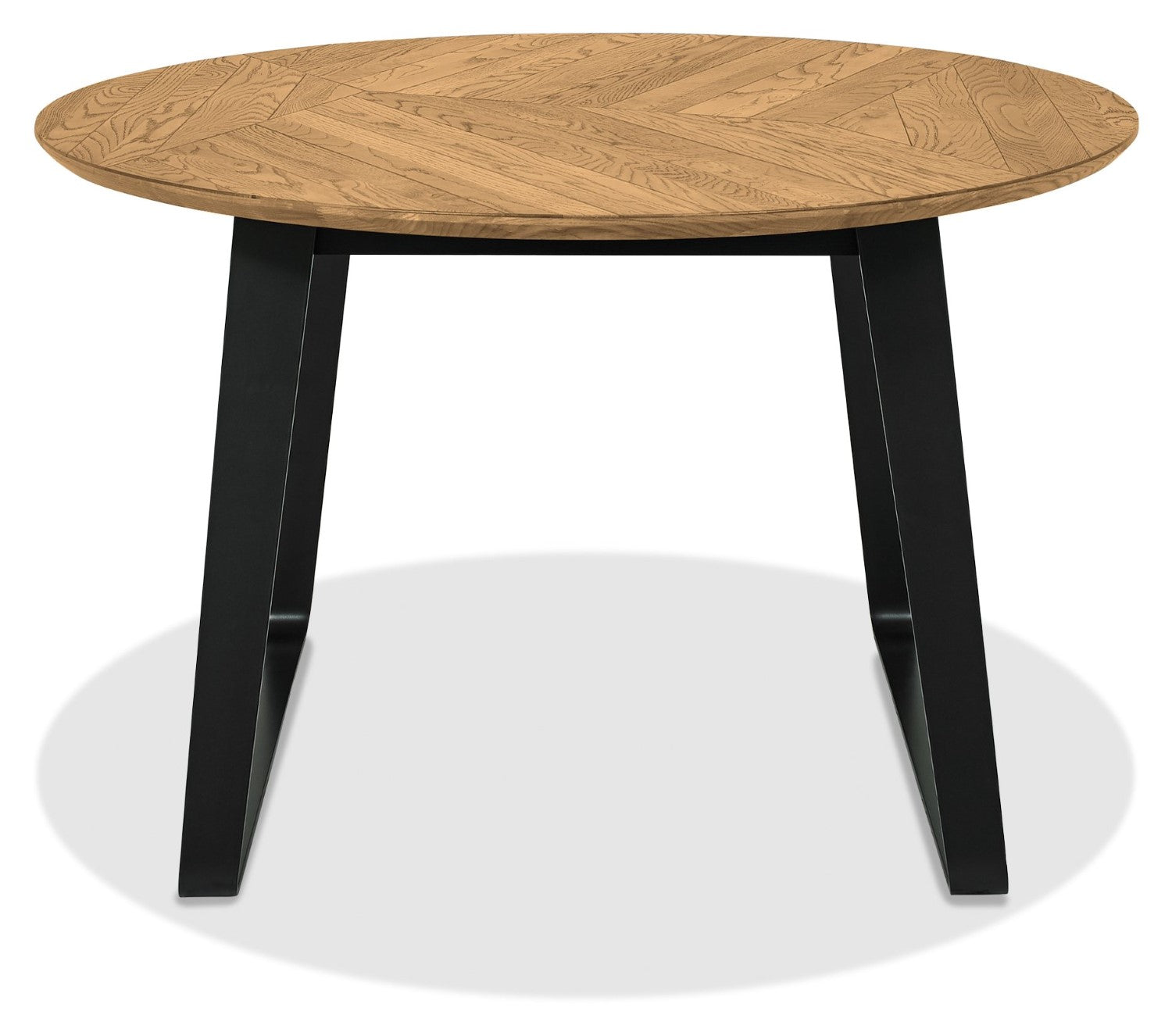 Rustic Oak and Peppercorn Circular Small 125cm Dining Table - Home Furniture Interiors