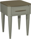 Grey 1 Drawer Lamp Table With Oak Top And Handle