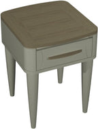 Grey 1 Drawer Lamp Table With Oak Top And Handle - Home Furniture Interiors