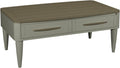 Grey 2 Drawer Coffee Table Scandi Oak Top And Handles