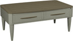 Grey 2 Drawer Coffee Table Scandi Oak Top And Handles