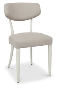 Grey Bonded Leather Curved Back Dining Chair