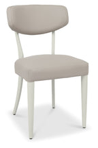 Grey Bonded Leather Curved Back Dining Chair