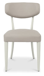 Grey Bonded Leather Curved Back Dining Chair - Home Furniture Interiors