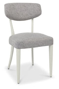 Grey Fabric Curved Back Dining Chair with Padded Seat