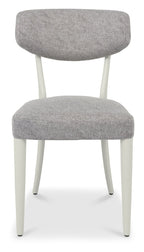 Grey Fabric Curved Back Dining Chair with Padded Seat - Home Furniture Interiors