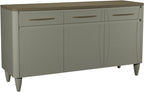 Grey Wide Sideboard Scandi Oak Top 3 Doors 3 Drawers