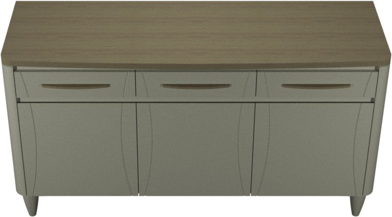 Grey Wide Sideboard Scandi Oak Top 3 Doors 3 Drawers - Home Furniture Interiors