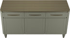 Grey Wide Sideboard Scandi Oak Top 3 Doors 3 Drawers - Home Furniture Interiors