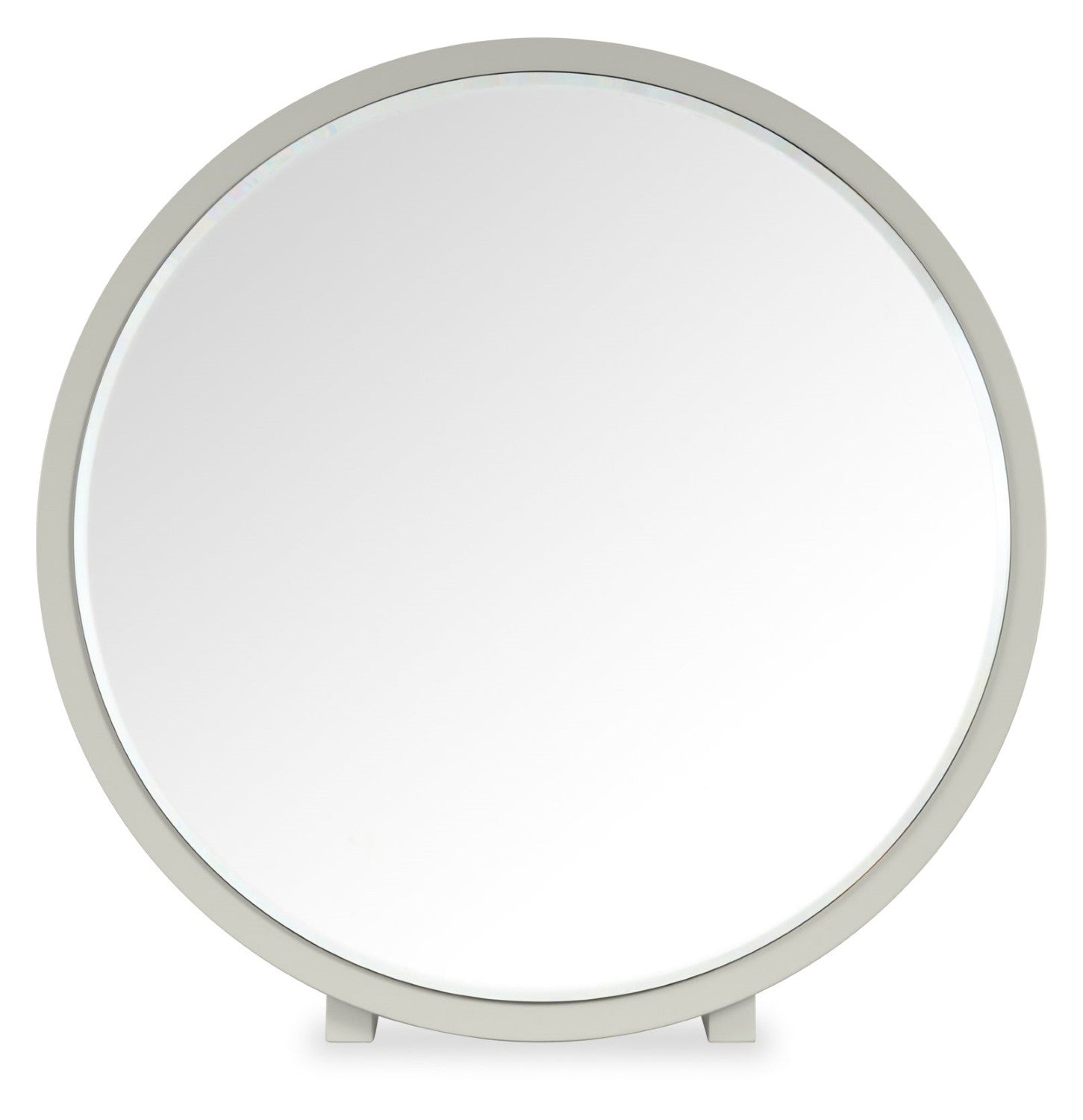 Light Grey Wooden Round Vanity Dressing Table Mirror - Home Furniture Interiors