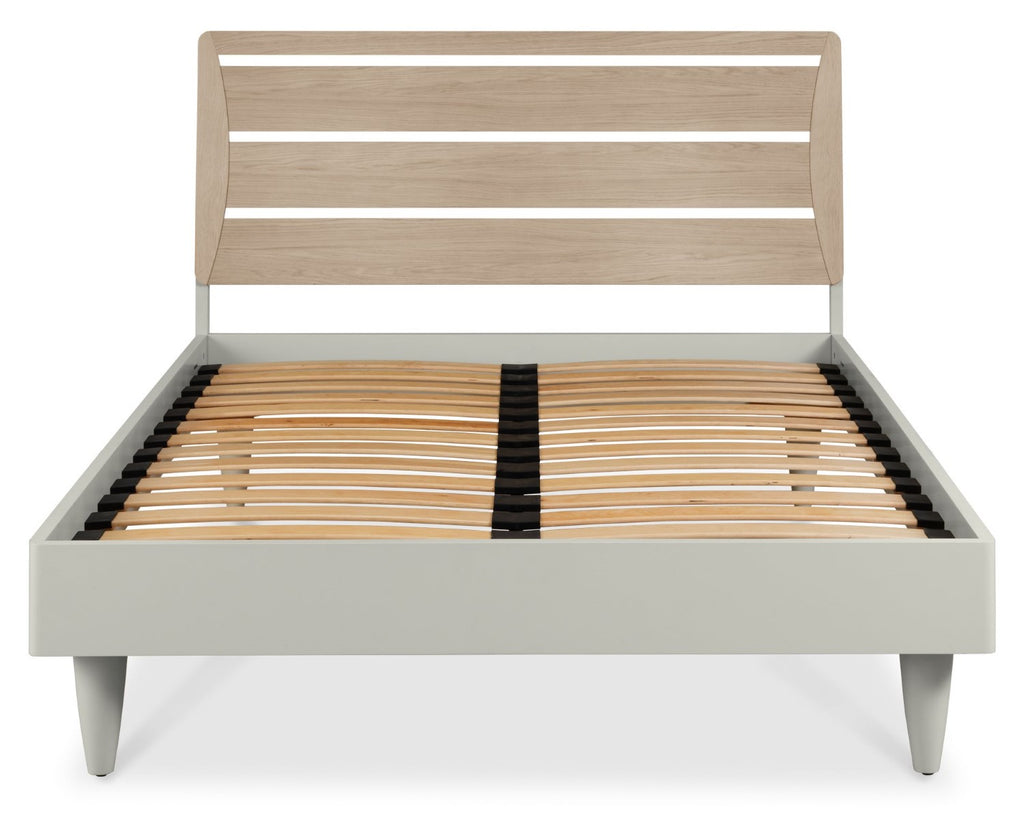 Light Oak and Grey King Size Slatted Bedstead - Home Furniture Interiors