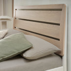 Light Oak and Grey King Size Slatted Bedstead - Home Furniture Interiors