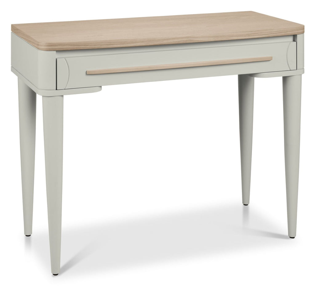 Grey 1 Drawer Dressing Table Scandi Oak Top And Handle - Home Furniture Interiors