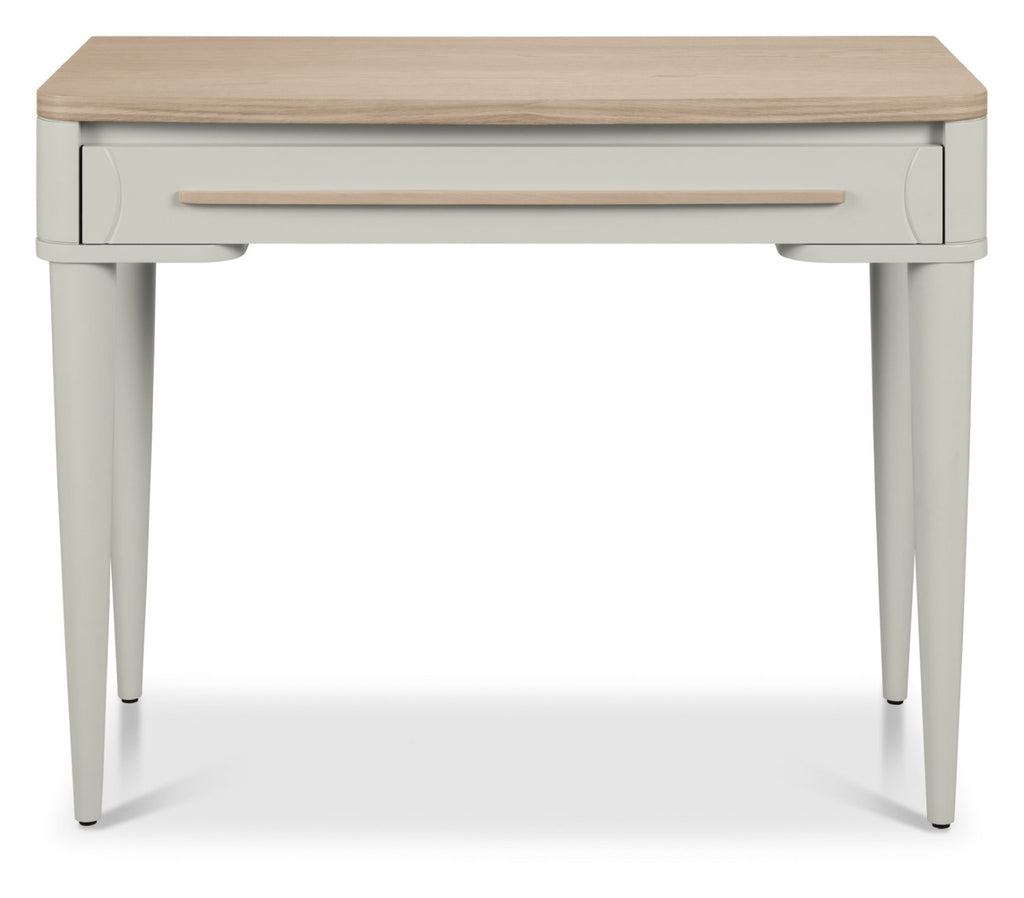 Grey 1 Drawer Dressing Table Scandi Oak Top And Handle - Home Furniture Interiors
