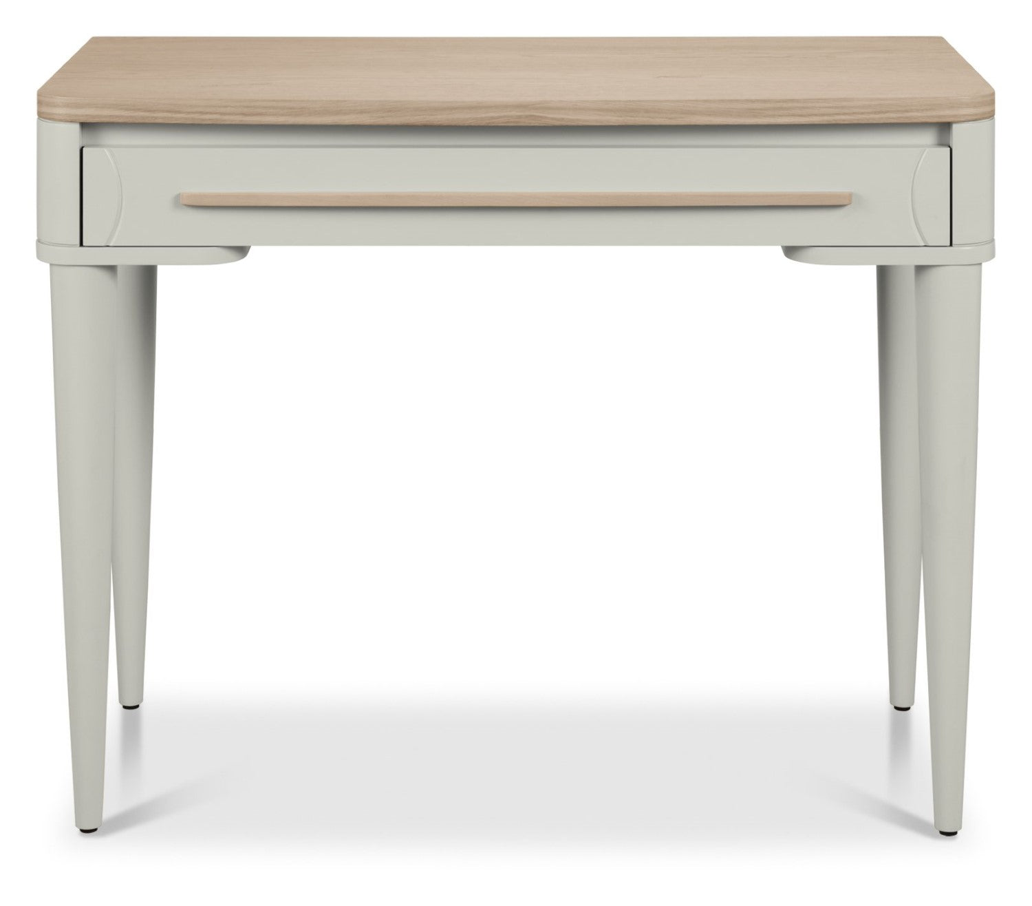 Grey 1 Drawer Dressing Table Scandi Oak Top And Handle - Home Furniture Interiors