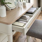 Grey 1 Drawer Dressing Table Scandi Oak Top And Handle - Home Furniture Interiors