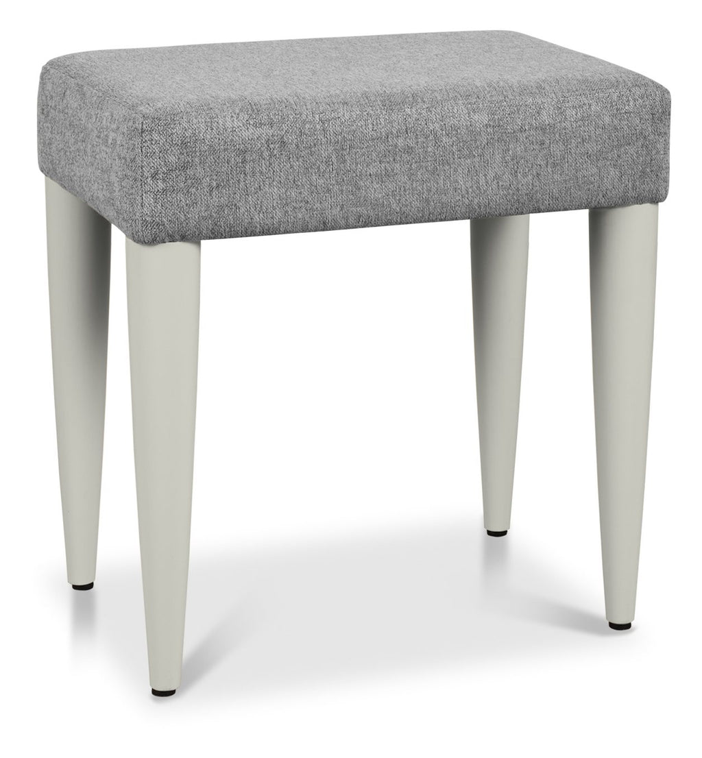 Light Grey Wood Dressing Table Stool Grey Fabric Seat - Home Furniture Interiors