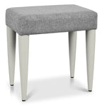 Light Grey Wood Dressing Table Stool Grey Fabric Seat - Home Furniture Interiors