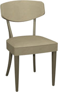 Ivory Bonded Leather Carved Back Dining Chair Oak Frame