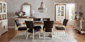 2 Tone Table And 6 Ivory Chairs in Brown Leather