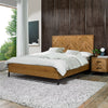 Rustic Oak Double Bed Chevron Headboard