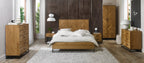 Rustic Oak 5ft King Size Bed Chevron Patterned Headboard - Home Furniture Interiors